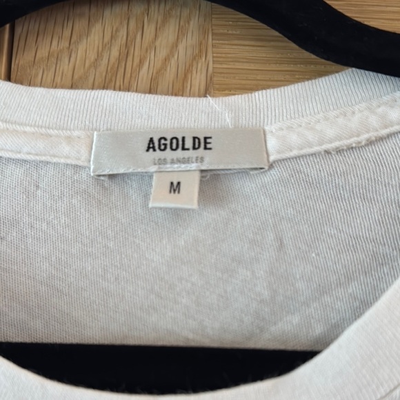 Agolde White Short Sleeve Tee - Picture 3 of 4